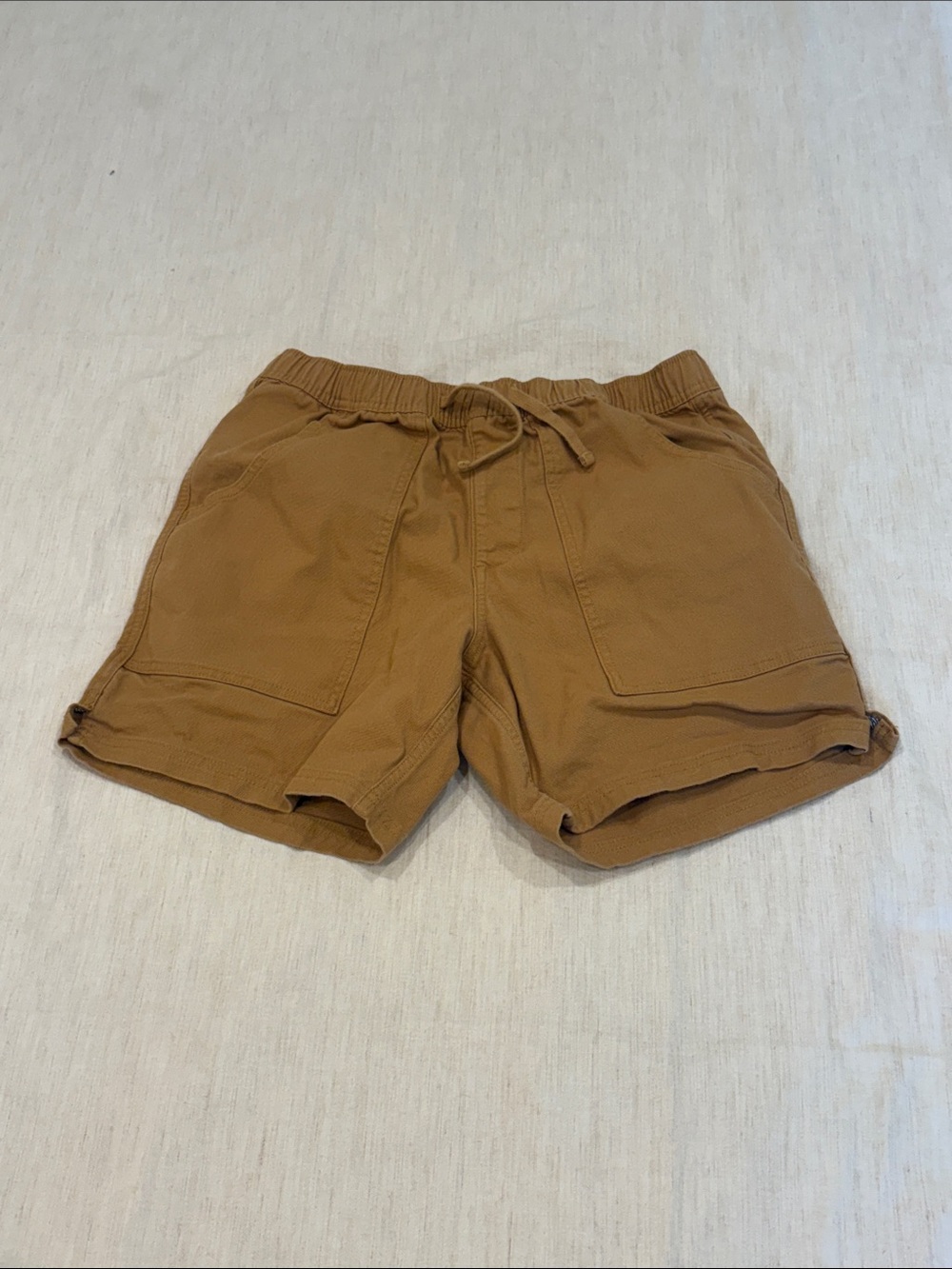 Katin Men's Drawstring Casual Canvas Shorts. Mustard/ Khaki Color. 6 inch inseam